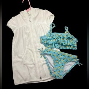 Size 2T Dolphin Love Bikini with Coverup Bundle